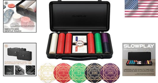 High-End 300 PCS Ceramic Poker Chips with Durable German Case & Numbered Values