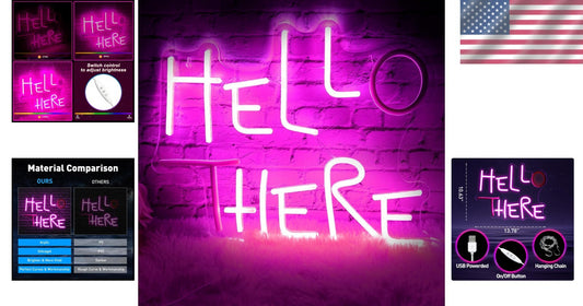 Durable Soft Neon Hello There Sign - Ideal Gift for Friends and Colleagues