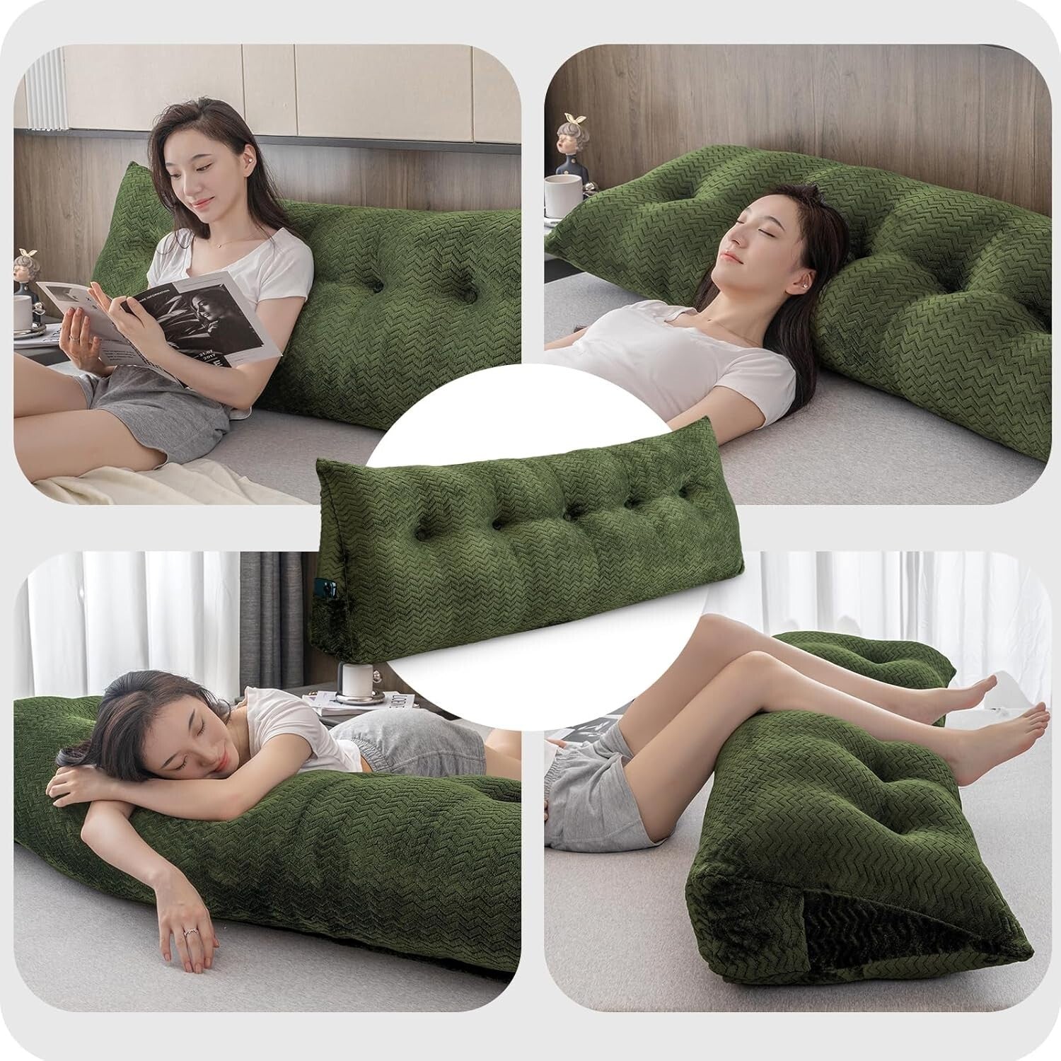 Queen Size Wedge Backrest Pillow - Ergonomic Support for Reading and Relaxation