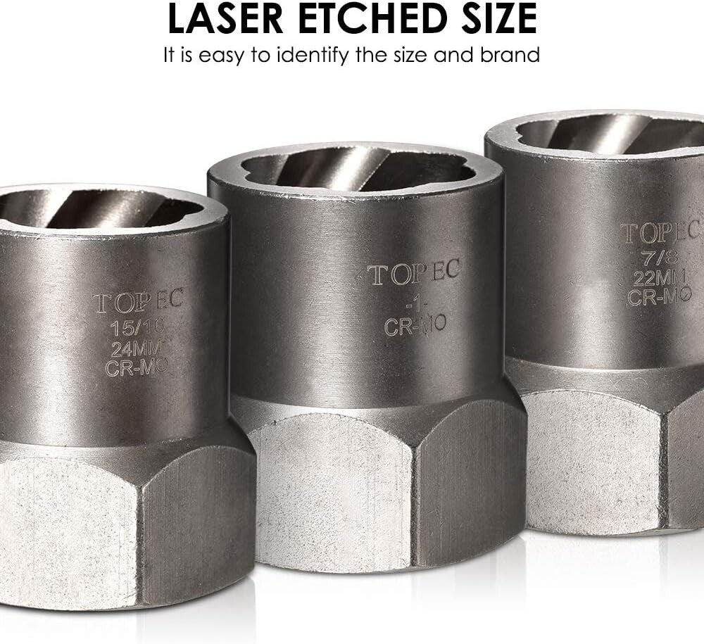 1/2 Inch Drive Impact Extractor Set - Efficient Tool for Damaged Nuts & Bolts