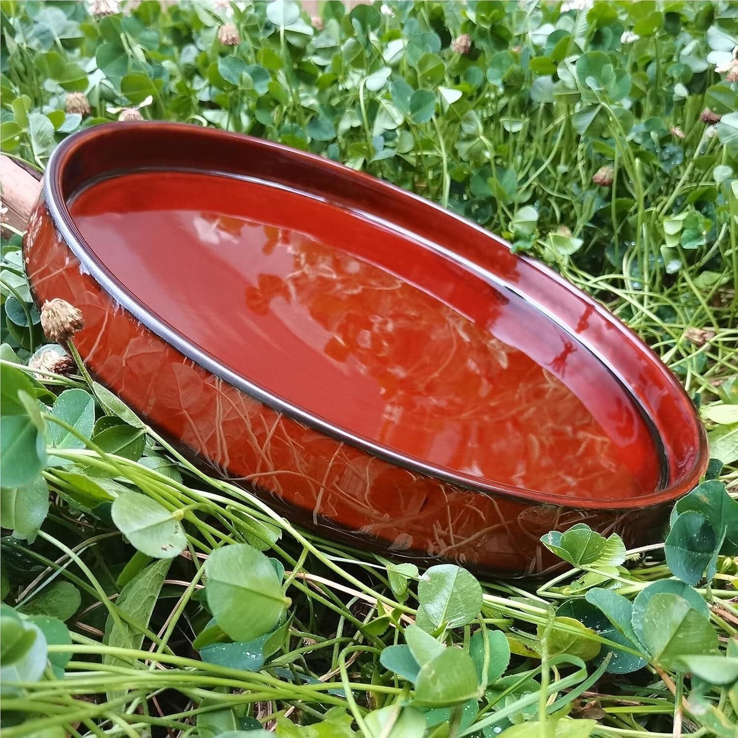 Elegant 12.5-Inch Ceramic Plant Saucer for Indoor & Outdoor Water Drainage