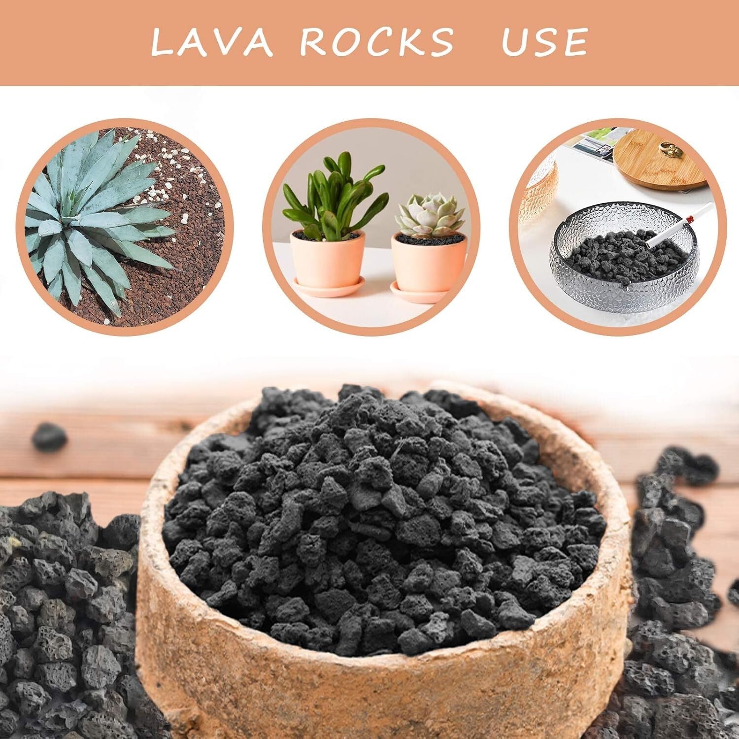 Aromatic Lava Rocks for Plants - 100% Pure Volcanic Stone, Ideal for Root Health