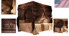 Load image into Gallery viewer, Premium King Size Bed Canopy in Coffee - Modern 4 Openings Mosquito Protection