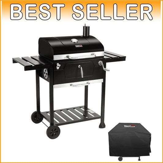Charcoal Grill with Adjustable Height & Collapsible Tables - Perfect for Picnics