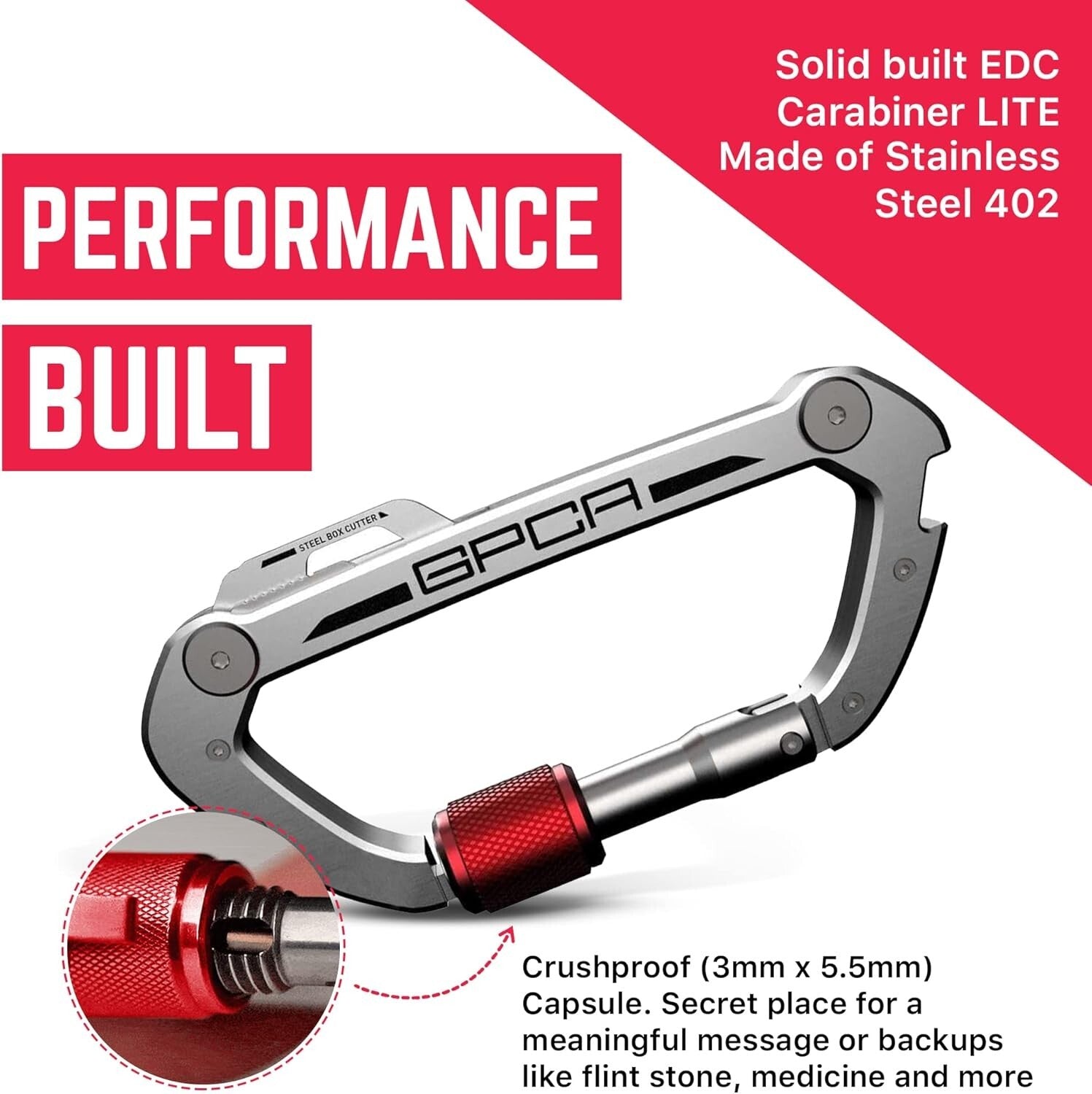 Premium Carabiner Keychain Clip with Auto-Lock and Bottle Opener Functionality