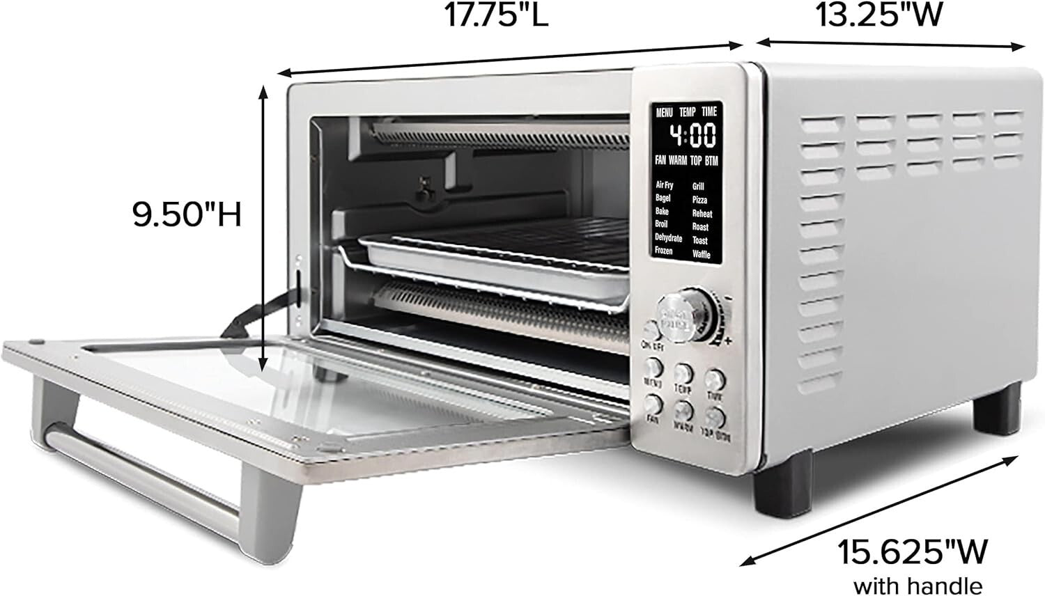 Efficient Bravo Air Fryer Toaster Oven - 3x Faster with Flexible Cooking Control
