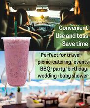 Load image into Gallery viewer, Versatile 32 oz Clear Drinking Cups with Secure Lids &amp; Straws - Outdoor Friendly