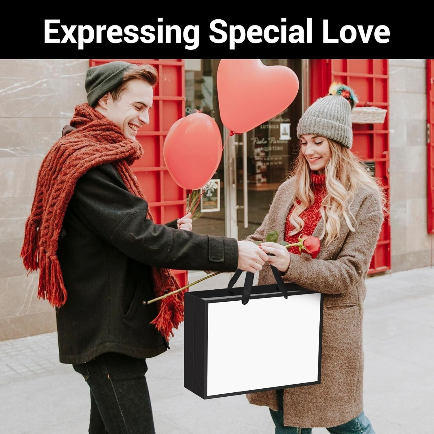 Elegant Black/White Gift Wrap Bags - 50 Count, Perfect for Parties and Retail