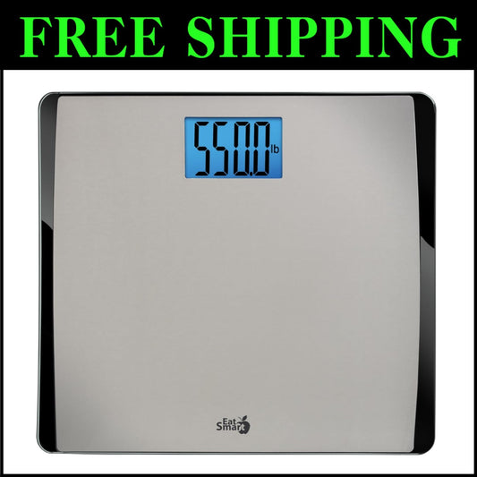 Eat Smart 550 lb Digital Bathroom Scale with Extra Wide Platform & LCD Display