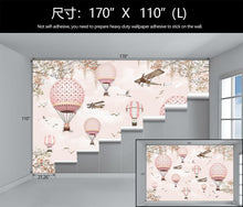 Load image into Gallery viewer, Beautiful Fade-Resistant Hot Air Balloon Mural – Perfect for Kids' Rooms