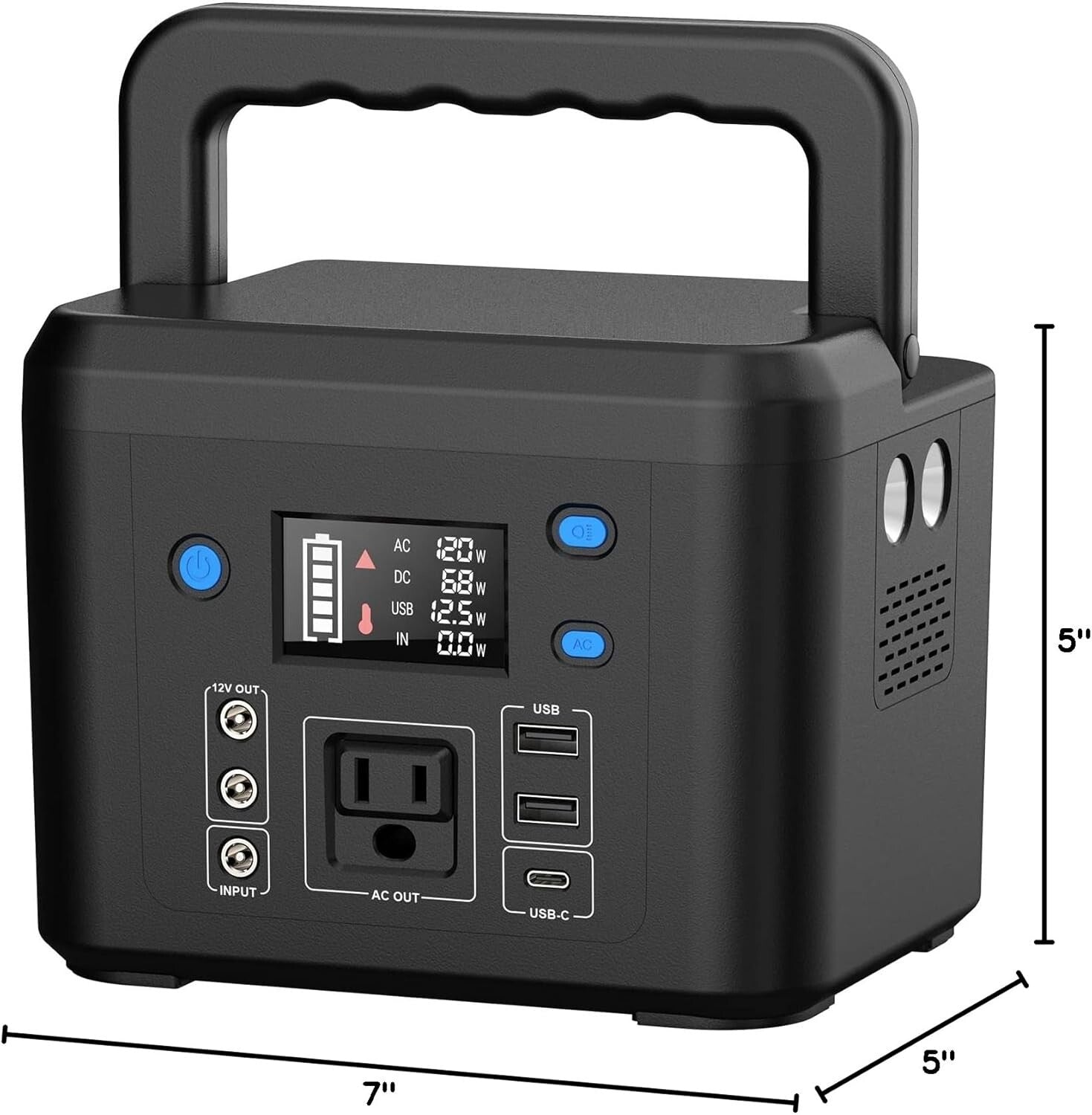 200W Portable Power Station - 33,000mAh Power Bank with LED Light for Camping