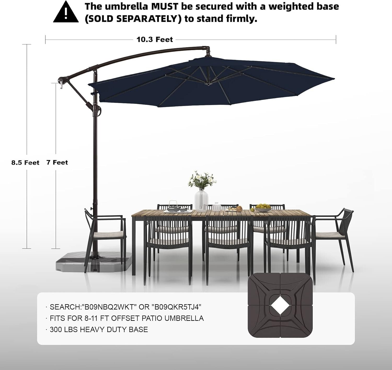 Elegant 10ft Outdoor Umbrella with Adjustable Tilt & Waterproof Recycled Canopy