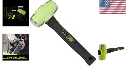 B.A.S.H 12" Soft Face Sledge Hammer - Durable 4 lb Head with Ergonomic Grip