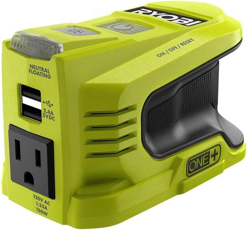 150 Watts Battery Powered Inverter with LED Light for On-the-Go Convenience
