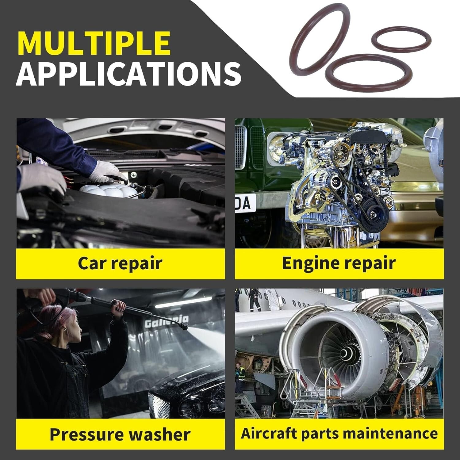 Durable SAE Viton O Rings - 382 pcs for High-Performance Industrial Applications