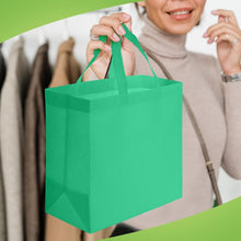 Load image into Gallery viewer, Versatile 100 Piece Non-Woven Grocery Bags - Portable &amp; Customizable in Green