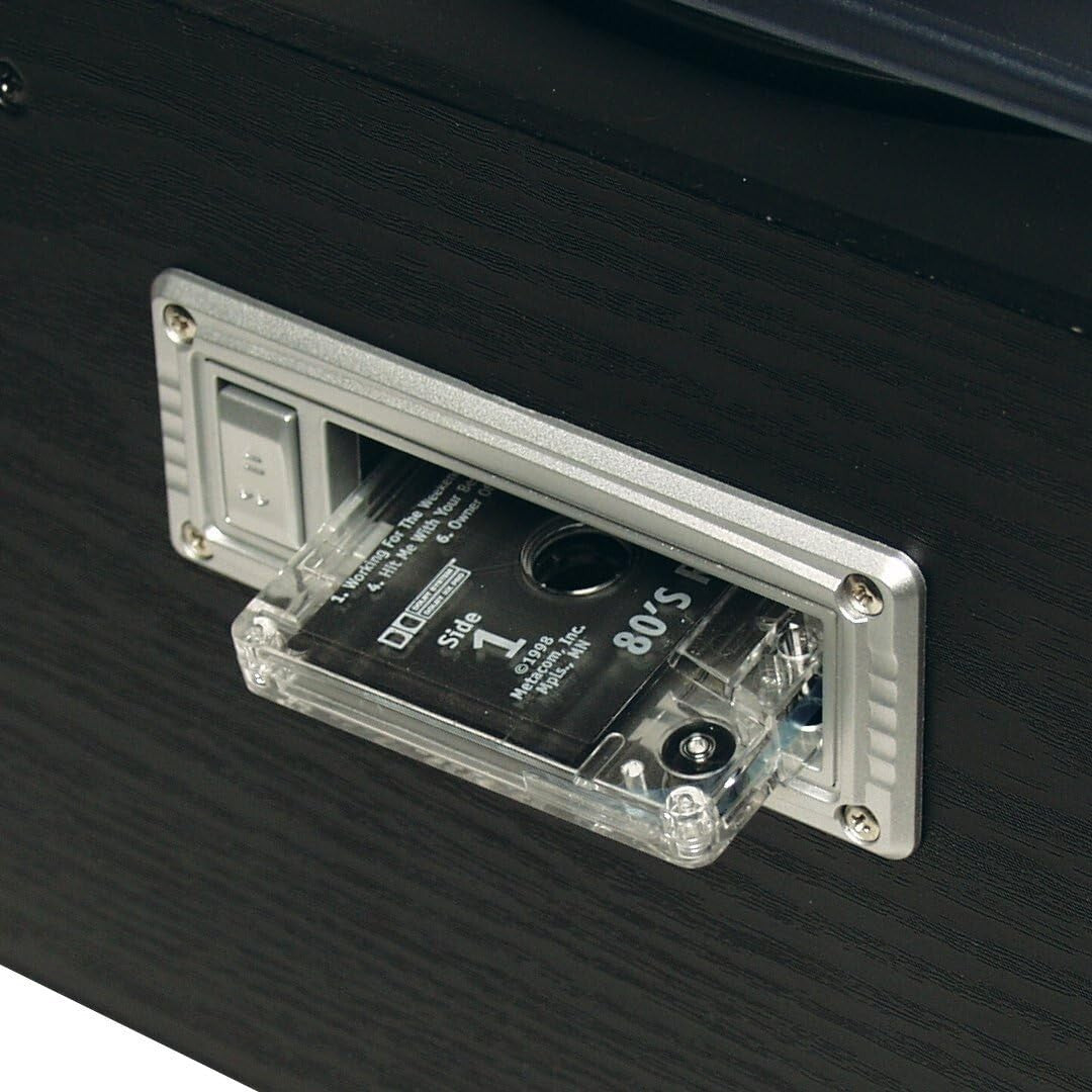 Classic 3-Speed Turntable with CD/Cassette System and AM/FM Radio - Sleek Design