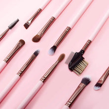 Load image into Gallery viewer, Travel-Friendly 15-Piece Pink Makeup Brushes - All Skin Types, Elegant Gift