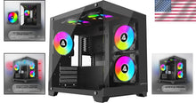 Load image into Gallery viewer, Stylish Prism Micro-ATX Cube Case: 5 ARGB Fans with 366 Modes &amp; Water Cooling