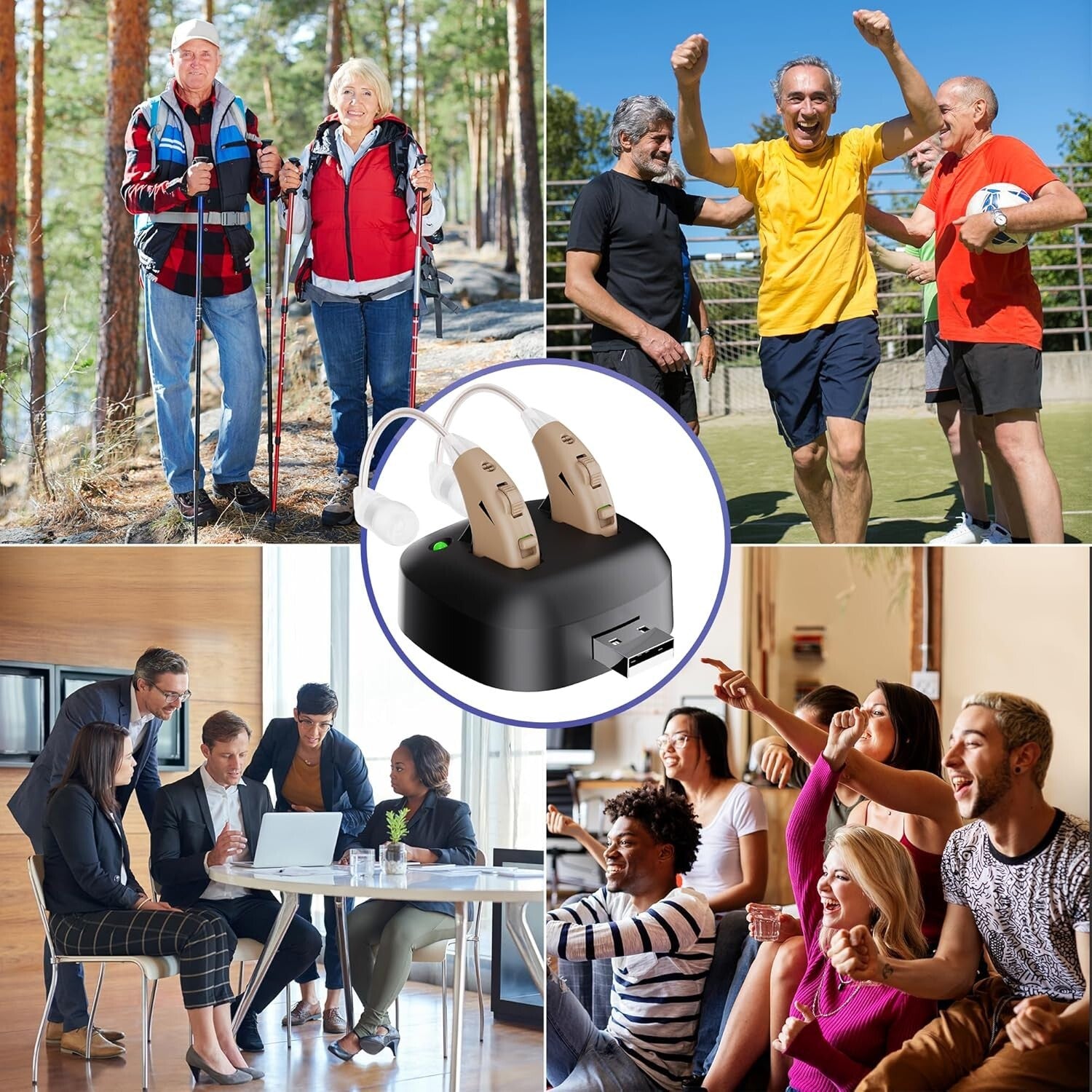 Ultra Clear Hearing Amplifiers with One Touch Control - Invisible & Lightweight