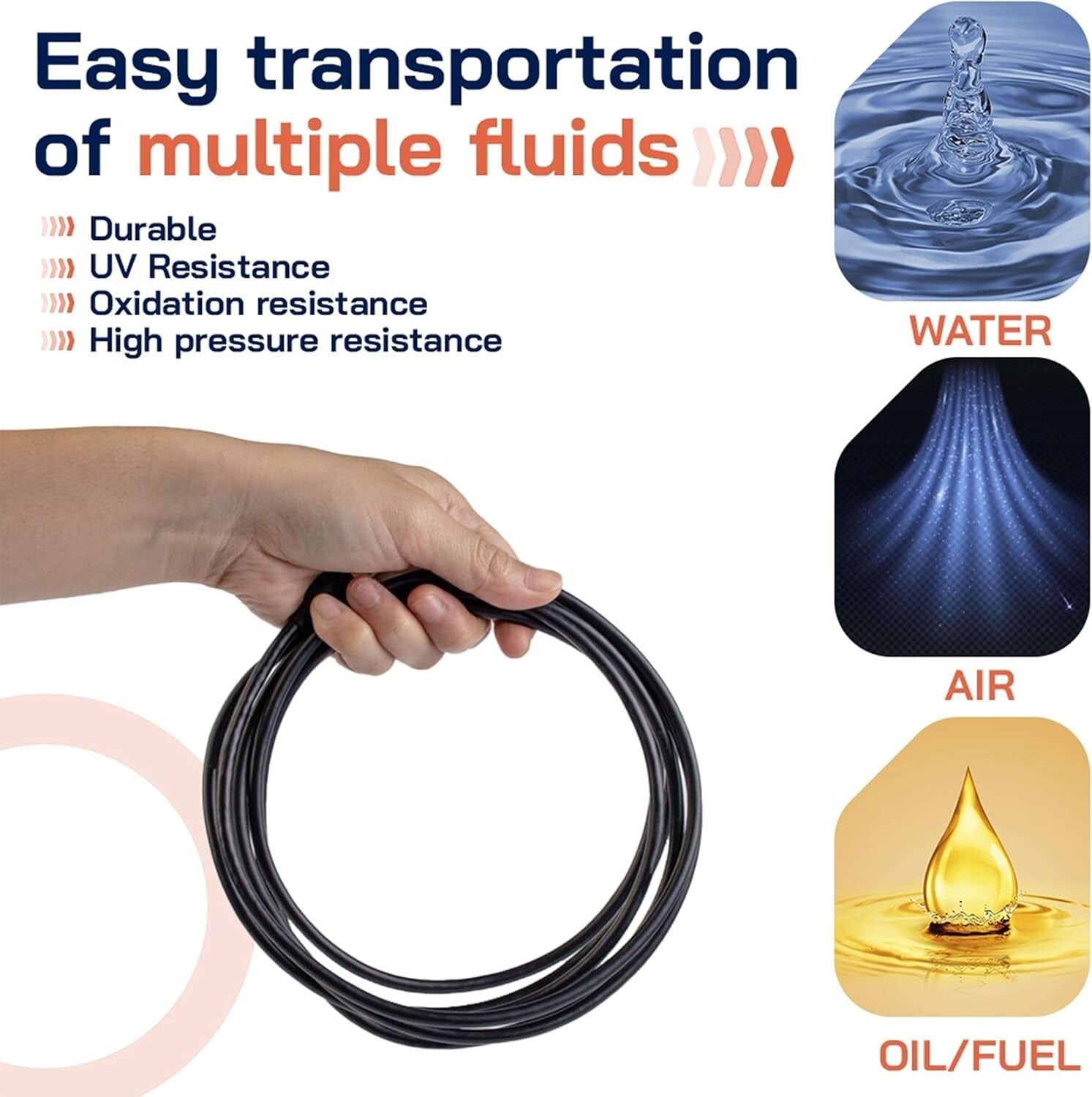 100 Feet 1/4 Inch DOT Approved Nylon Air Hose for Air Brake & Fluid Transfer