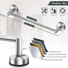 Load image into Gallery viewer, Elegant Brushed Nickel 17-Inch Shower Towel Holder - Set of 2 for Luxury Spaces