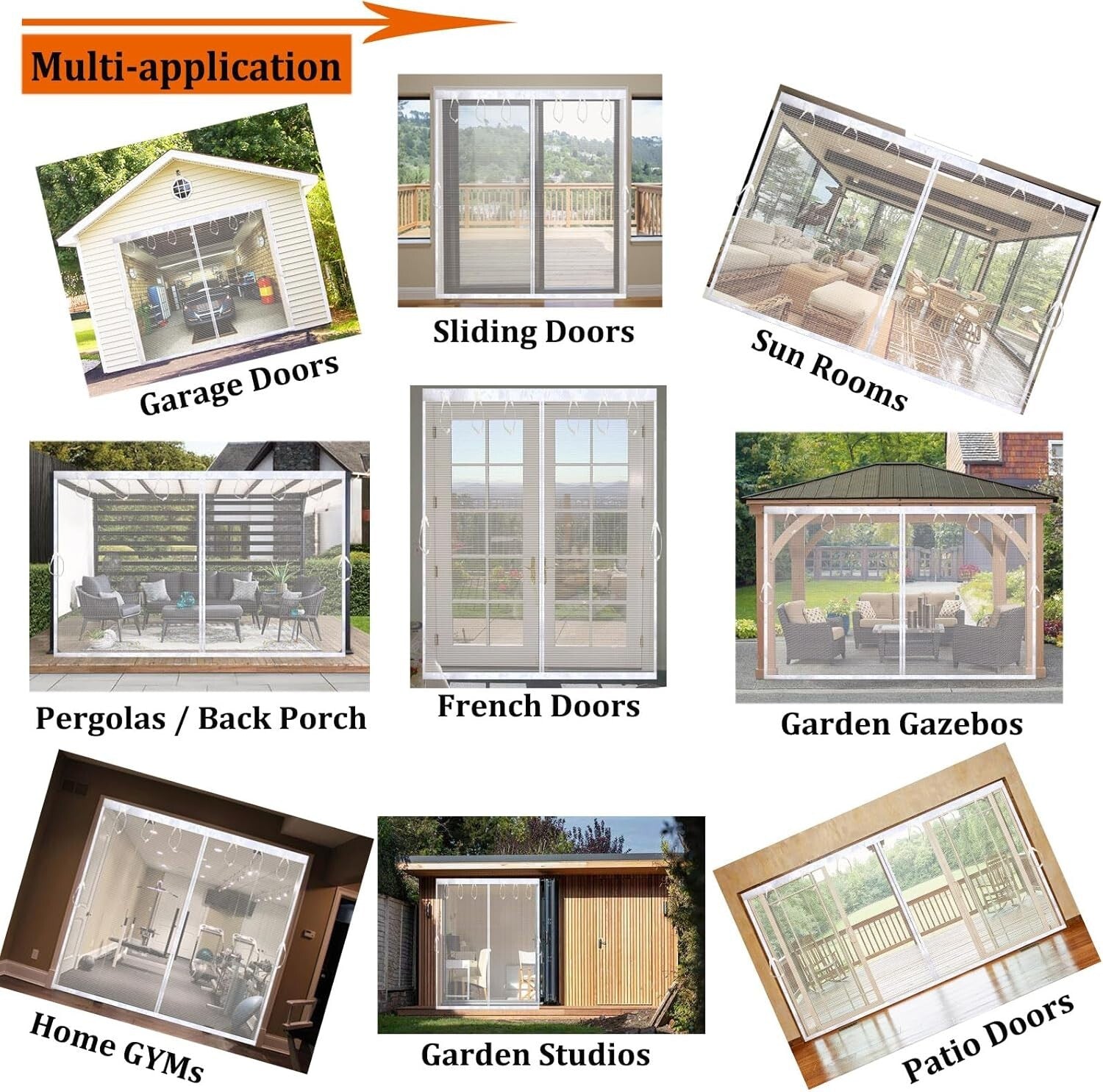 Durable Fiberglass Magnetic Screen Door 8x7 FT for Essential Outdoor Protection