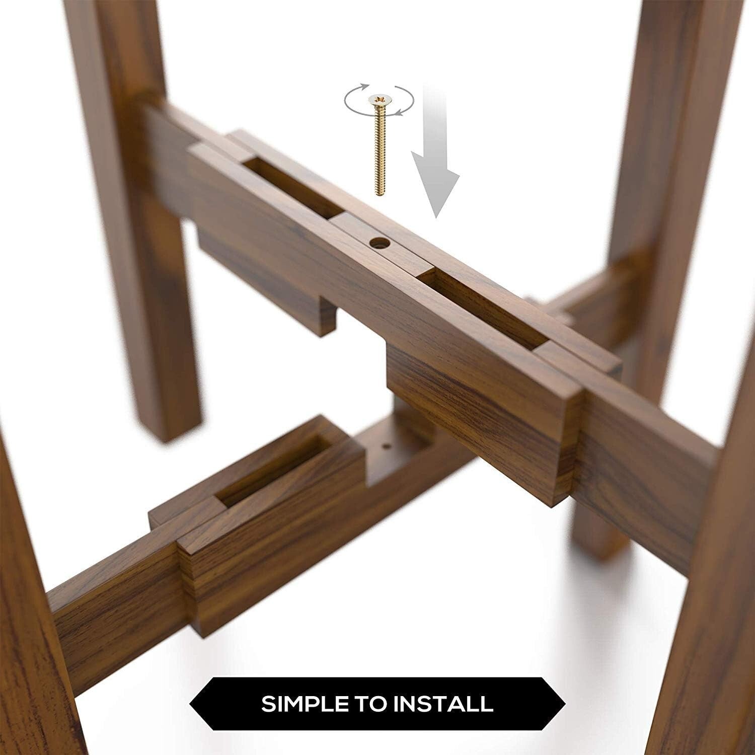 Adjustable Width Plant Stand for 8-12 Inch Pots - Elegant Acacia Wood Pedestal