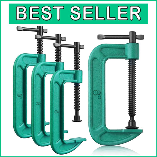 Durable 8-Inch G-Clamp Set for Woodworking & Automotive Projects - 4 Pack