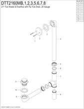 Load image into Gallery viewer, Elegant Polished Chrome Bath Tub Drain &amp; Overflow - Heavy Duty Brass Design
