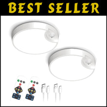 Load image into Gallery viewer, Rechargeable Motion Sensor Ceiling Light - 3 Color Temperatures, Remote 2-Pack