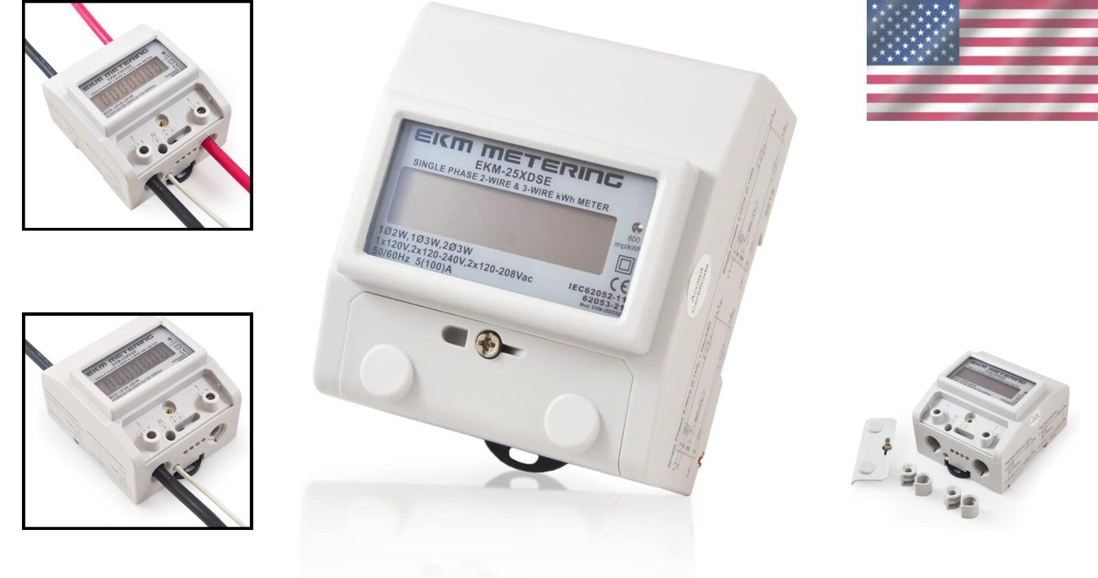 Compact 100A Single Phase Energy Meter - 120/240V with Remote Pulse Output