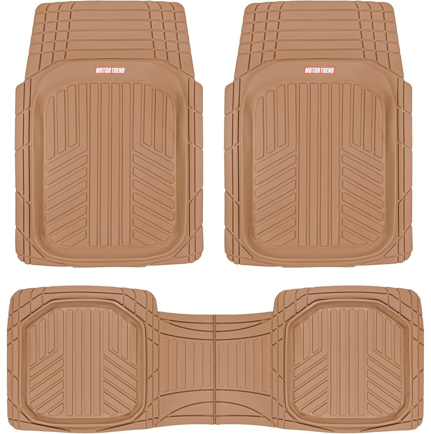 FlexToughXL Heavy-Duty Floor Mats - Universal Fit for Cars & SUVs - Beige
