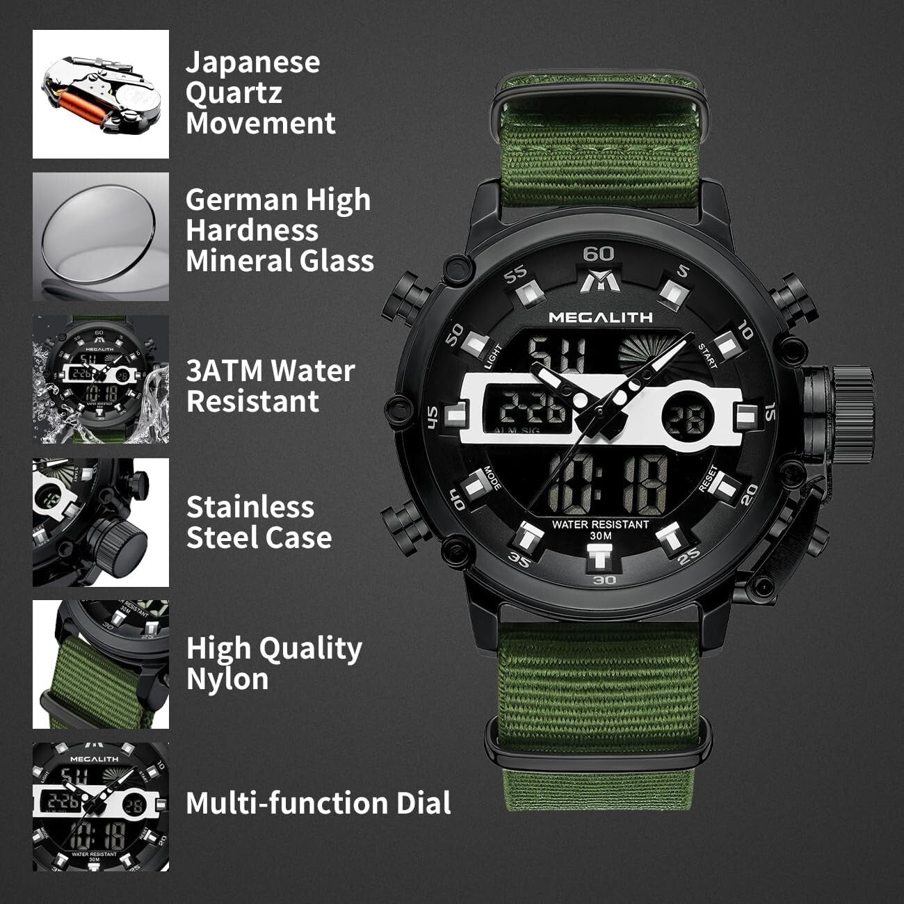 Waterproof Military Sport Watch for Men - Tactical Digital & Heavy-Duty Design
