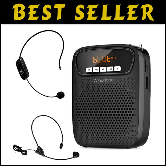 15W Portable Teacher Voice Amplifier - Wireless & Wired Microphone Included