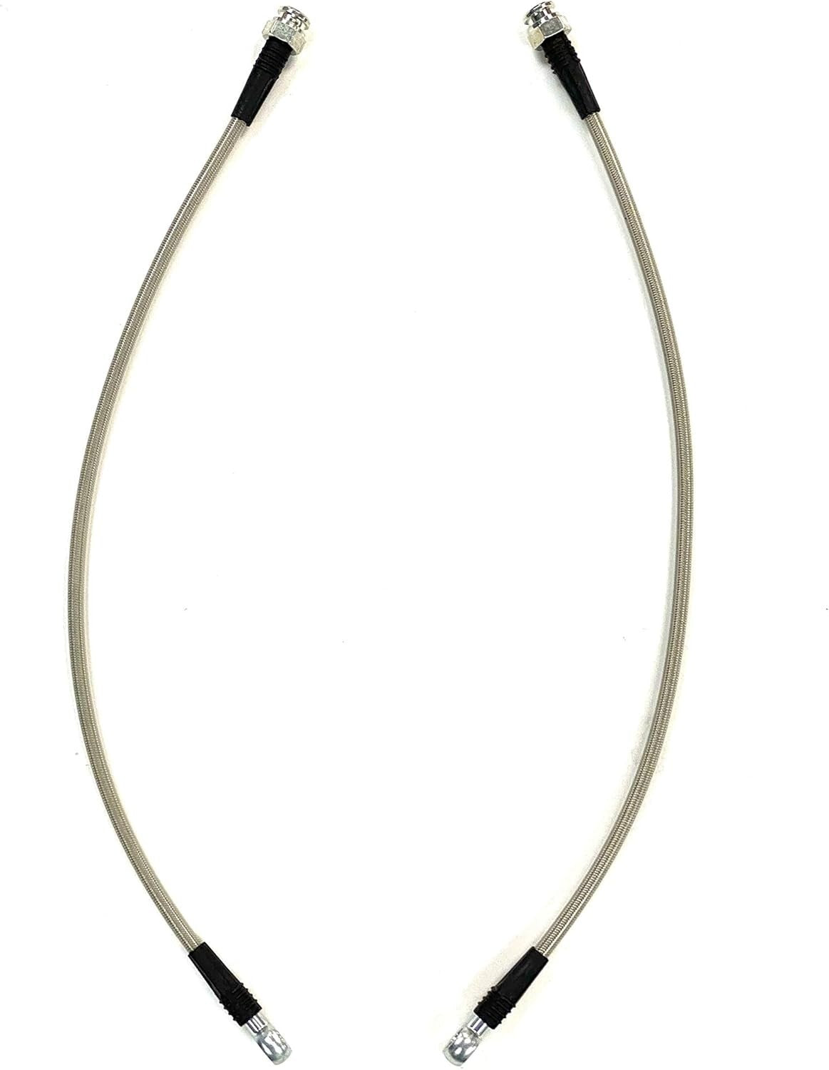 2-Pack 16 Inch Braided Brake Hose with 7/16 Inch Banjo for Easy Installation