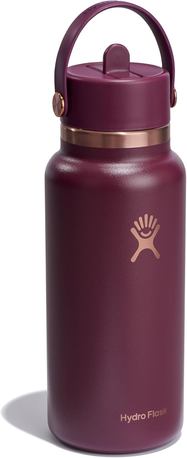 Black Cherry Rose Gold Insulated Water Bottle - 24 Hours of Cold Refreshment
