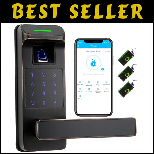 Heavy Duty Touchscreen Keyless Entry Lock with Fingerprint Sensor - Aged Bronze