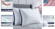 Load image into Gallery viewer, Set of 2 King Size Cooling Bed Pillows - Luxurious Down Alternative Comfort
