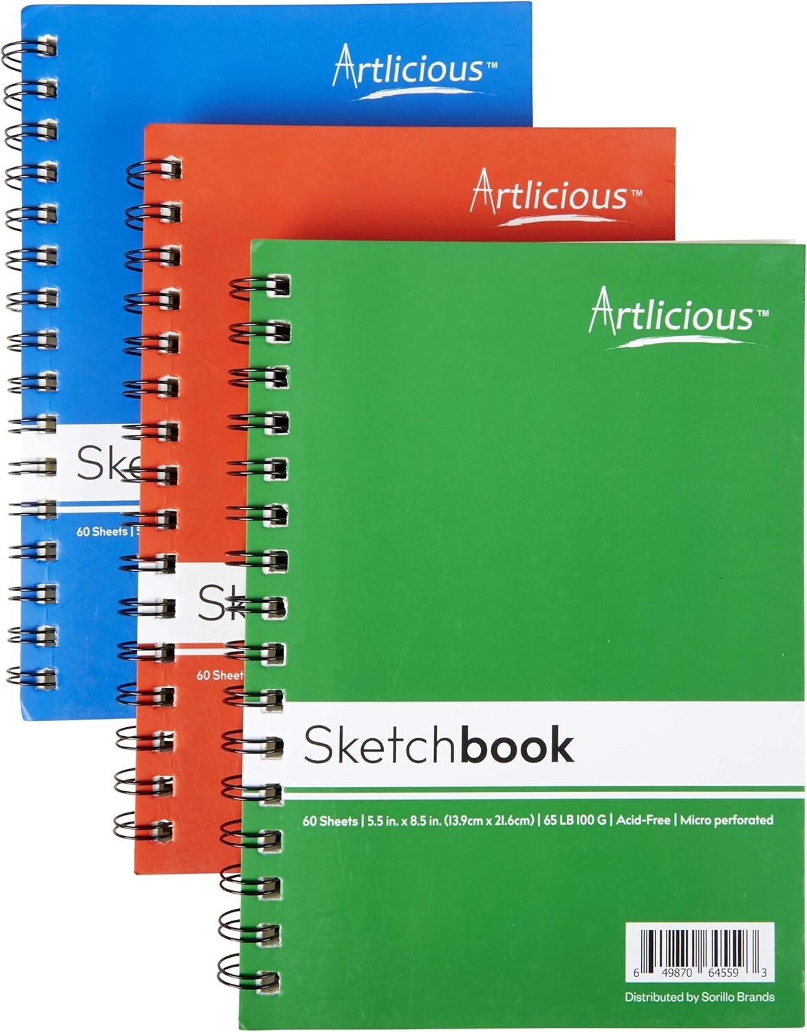 Durable 6-Pack Sketch Books - Ideal for Pencils, Markers & More, 360 Pages Each