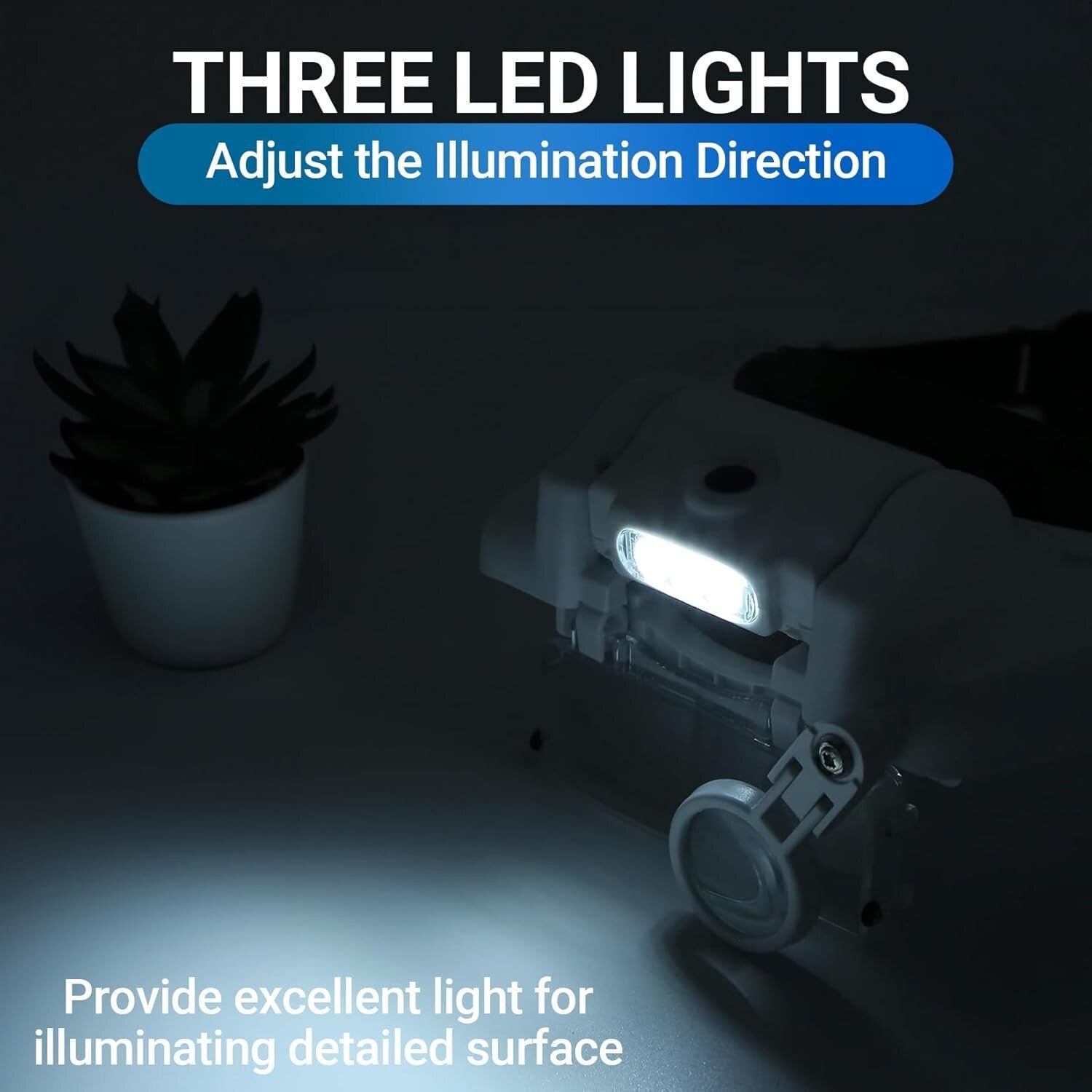 Hands-Free Head Magnifier with 1X-14X Magnification - Perfect for Jewelry Making