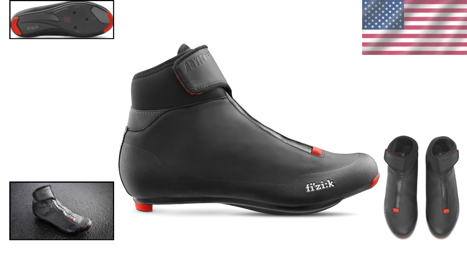 R5 Artica Black Cycling Shoes - Waterproof Winter Edition for Peak Performance