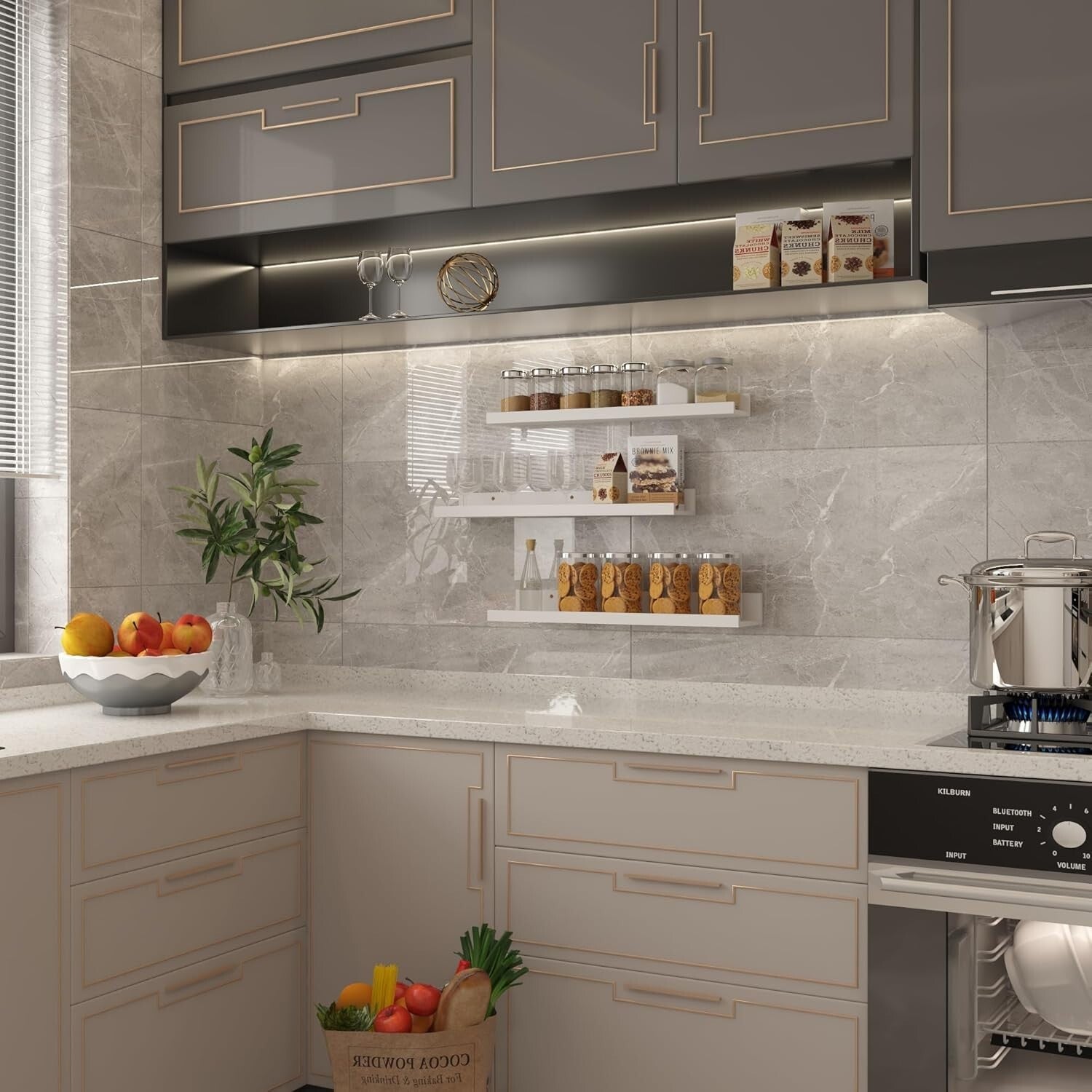 24 Inch Floating Shelves Set of 3 - Versatile Wall-Mounted Storage for Home