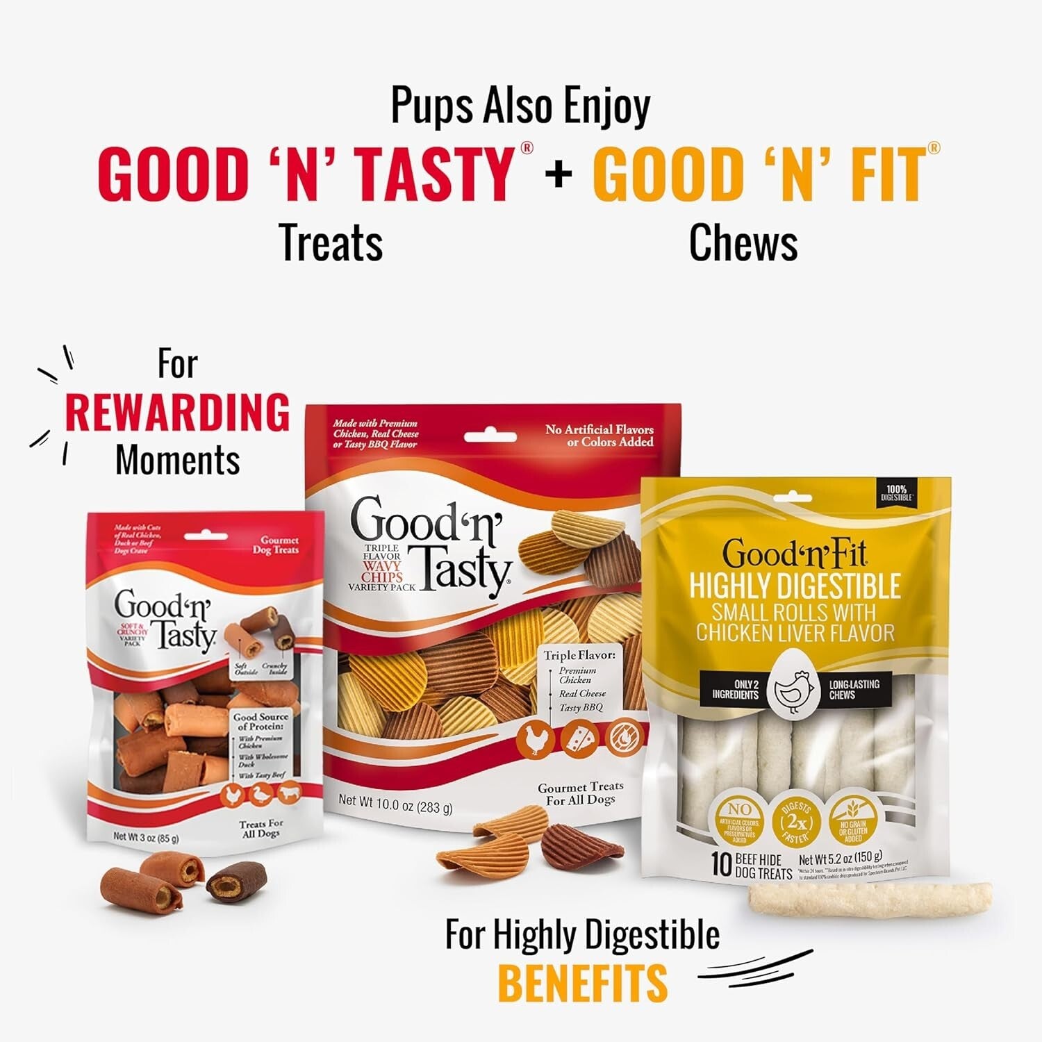 Delicious Triple Flavor Ribs for All Dogs – 12oz Chews Made with Beef & Chicken