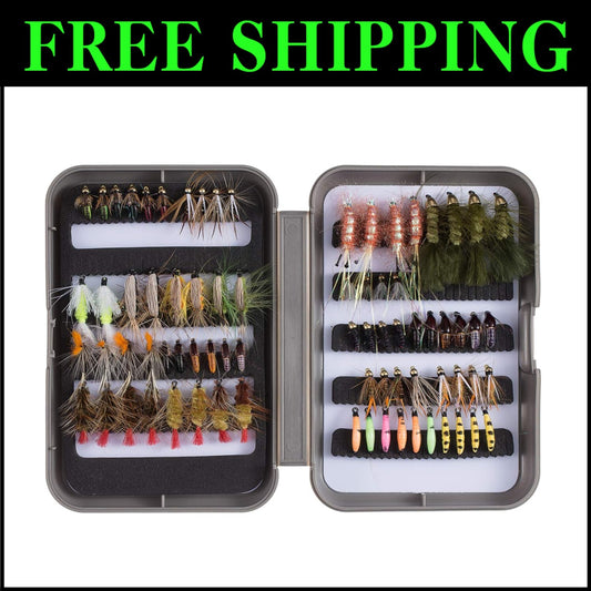 76 Premium Trout Flies with Chemically Sharpened Hooks – Ultimate Fishing Kit