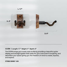 Load image into Gallery viewer, Elegant 3-Pack Guitar Wall Mounts in Black Walnut for All Guitar Types
