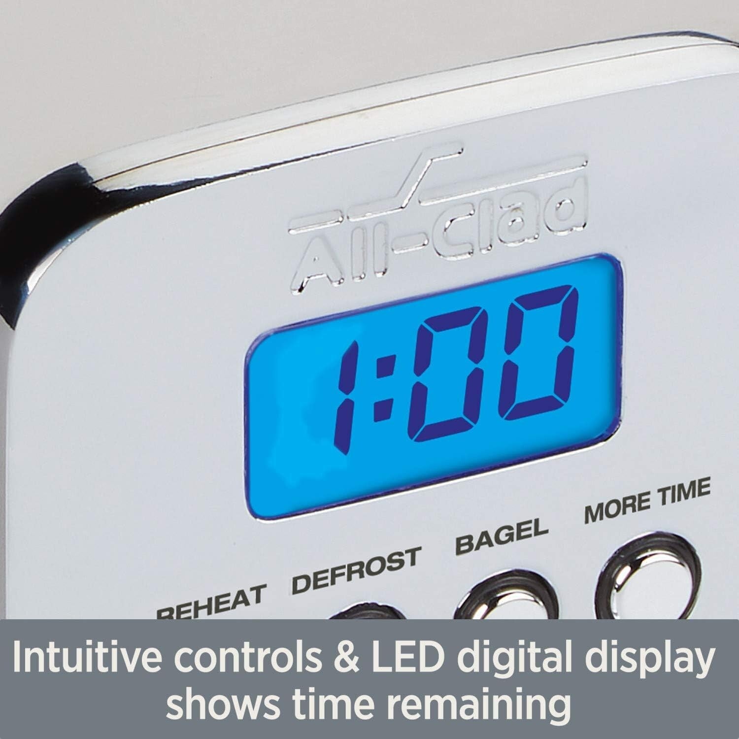 Elegant 2-Slice Stainless Steel Toaster with LED Display and 6 Browning Levels