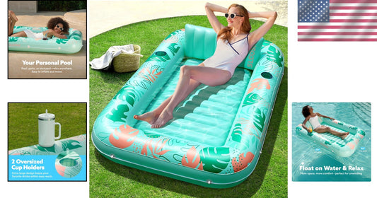 Durable Aqua Blue Inflatable Lounge Float for Ultimate Pool Comfort - 70" x 46"