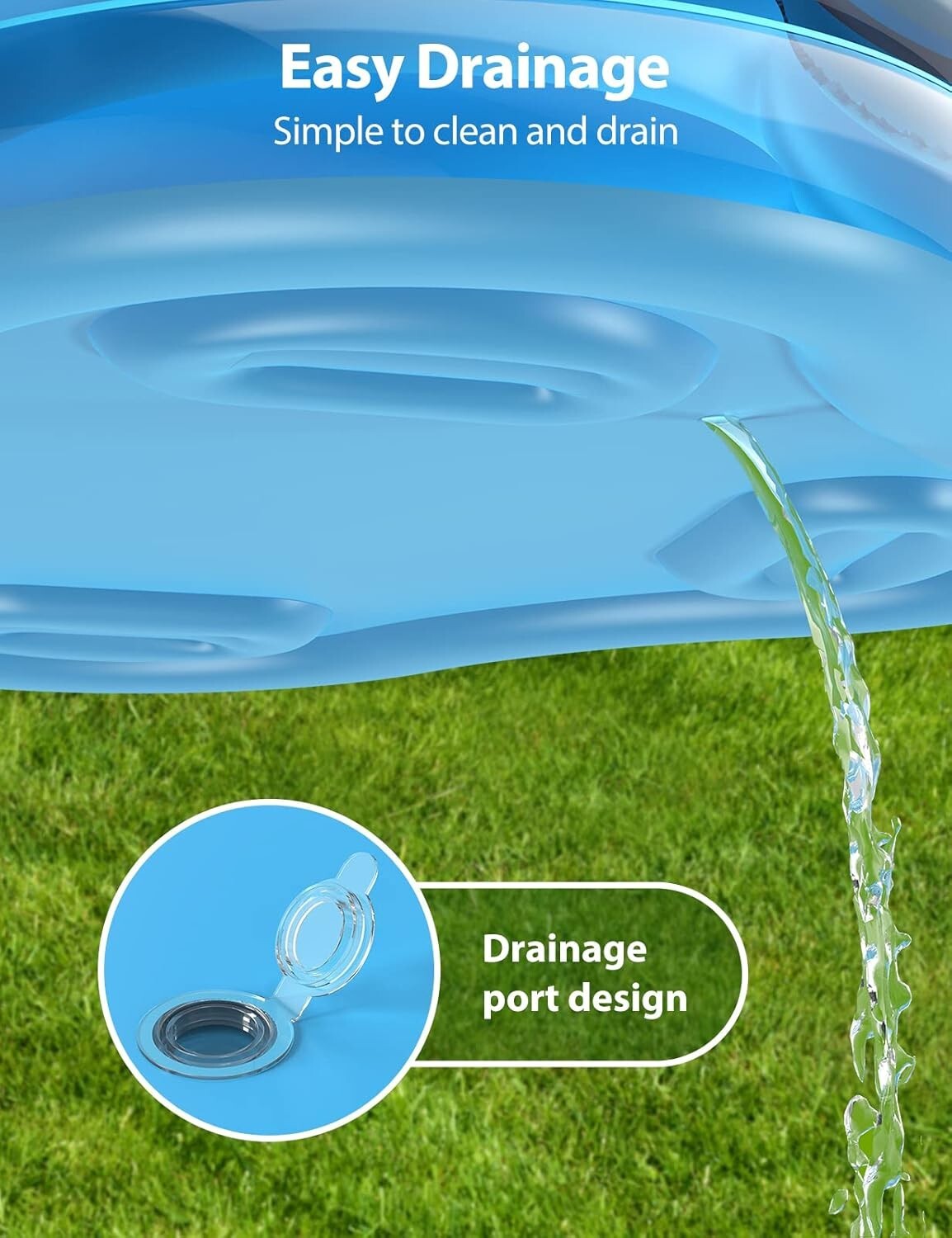 Fun Summer Inflatable Pool with Seats for Family - Easy Inflation & Storage