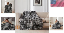 Load image into Gallery viewer, Soft Bubble-Shaped Faux Fur Throw 50x60 - Modern Elegant Blanket for All Seasons